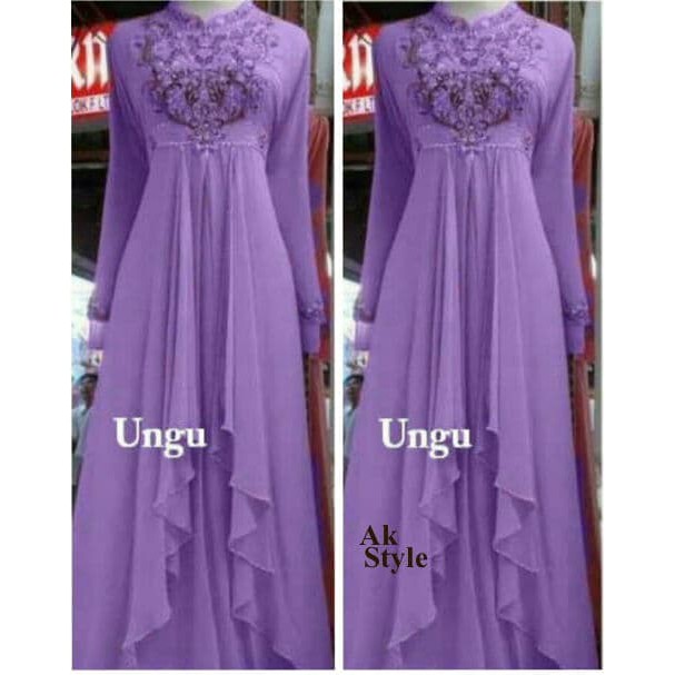 [Maxi cantik purple AK] maxi muslim wanita ceruti ungu