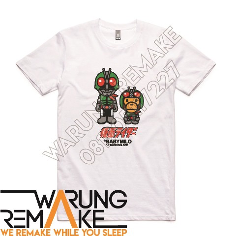 KAOS T-SHIRT BATHING APE: BABY MILO KAMEN RIDER ONE