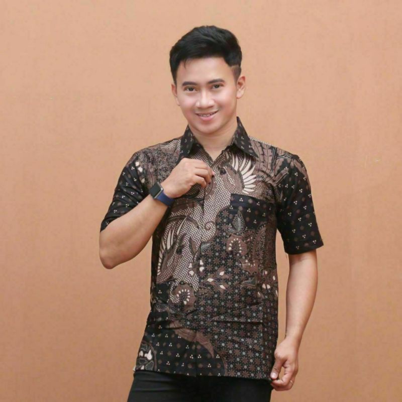 BAJU BATIK PRIA REGULER MODERN LENGAN PENDEK OB 514 SIZE M L XL XXL BATIK PRIA KANTOR