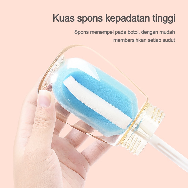 Sikat botol susu bayi/Set sikat cangkir/Sikat Sponge Pembersih Dot Botol Bayi 1 Set 7pcs Sikat Pembersih Botol Susu Bayi  L131-136