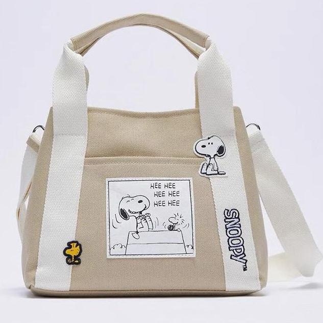 Best Seller.. TAS WANITA ZARA MINI TOTEBAG SNOOPY FASHION IMPORT #3511