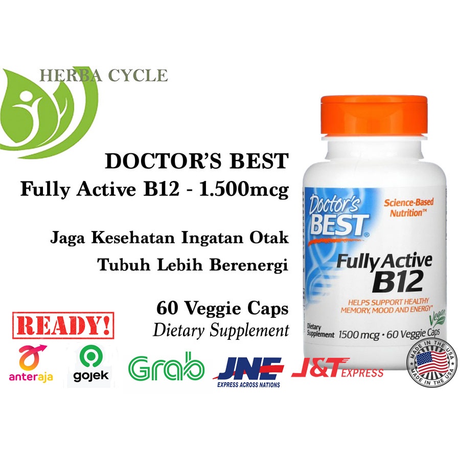 Doctor Best Fully Active B12 1500 mcg 60 Veg Dr Best B12 ORI USA Vitamin B12 Vit B 12