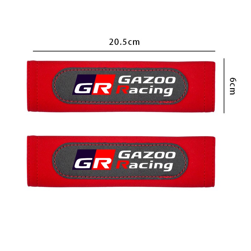 FORTUNER 2pcs cover Sabuk Pengaman Mobil Bahan Kulit Motif Print Untuk Toyota GR GAZOO RACING GR Sport VIos Yaris Corolla Cross Wish Revo CHR Avanza