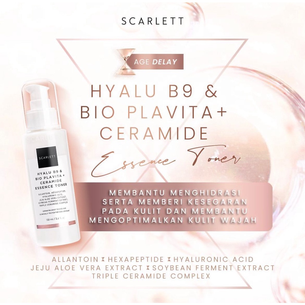 Scarlett Whitening Age Delay Anti Aging Skincare Deep Hydration Firming Eye Serum Phyto Biotics Renewing Moisturizer Hyalu B5 + Reishi Mushroom &amp; Bifida Serum Hyalu B9 + Bio Plavita &amp; Ceramide Essence Toner Fresh Cleanser