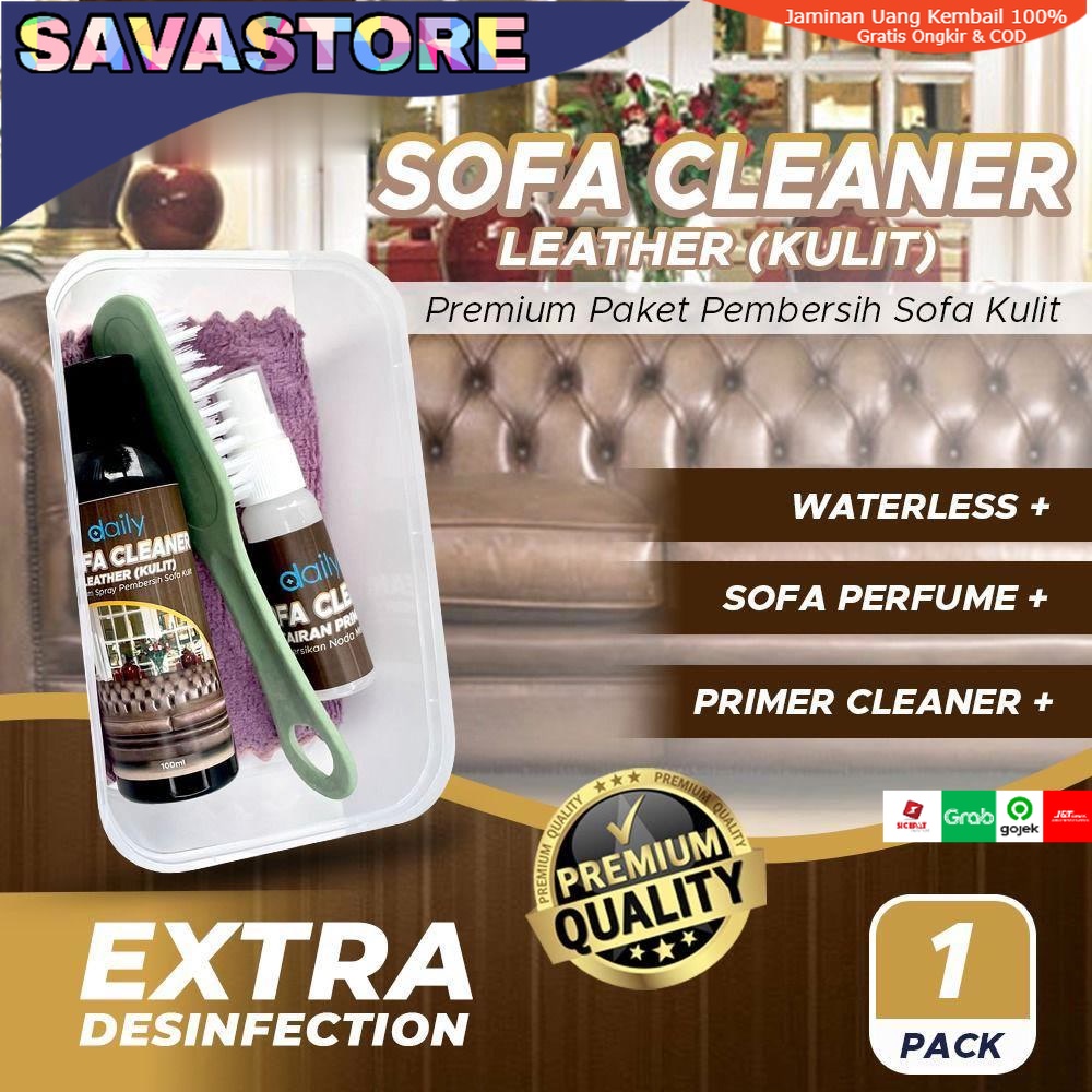 SPRAY PEMBERSIH AMPUH SOFA KULIT - SOFA LEATHER CLEANER PACK PREMIUM WATERLESS - Daily Sofa Cleaner Premium Spray Pembersih Sofa