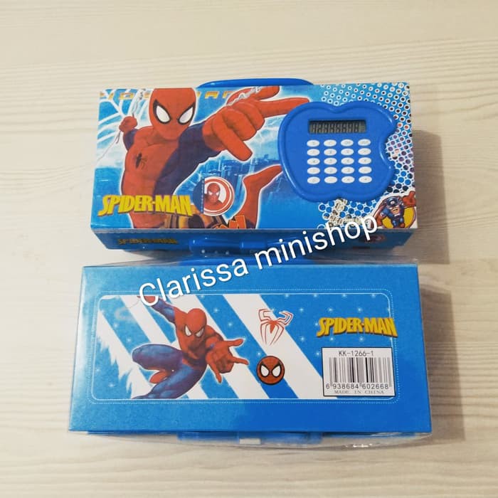 

Kotak Tempat Pensil (pencil case) buka dengan kode + Kalkulator - Biru