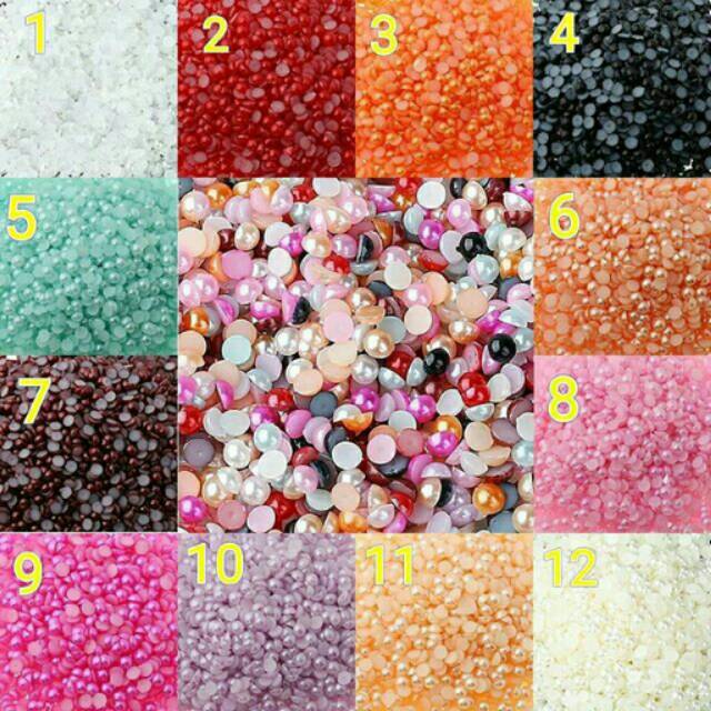 

HALF PEARL rhinestone bahan kain flanel scrapbook decoupage amigurumi nail art kerajinan tangan