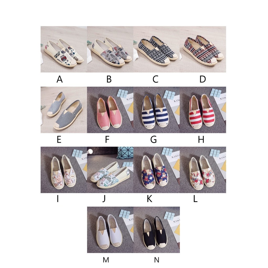 ELFYDO - SHS007 Sepatu Flat Shoes Sepatu Pansus Wanita Bahan Kain Katun I - N Jakarta Pansus