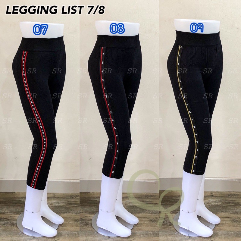 Legging Pendek 7/8 Import List Pita Fashion Wanita