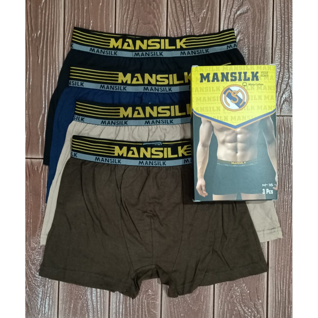 PROMO !!! 3 PCS BOXER PRIA || CELANA DALAM BOXER PRIA || BOXER MANSILK