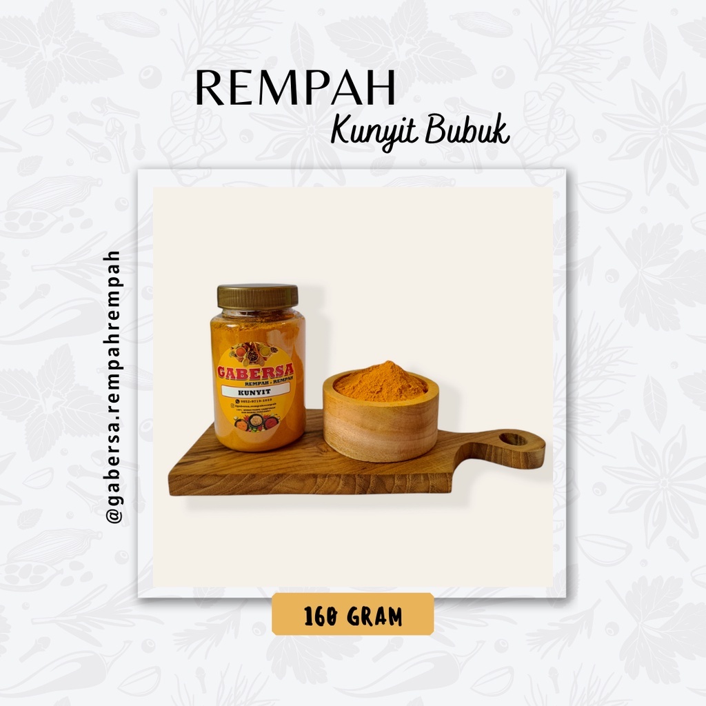 

Kunyit bubuk asli tanpa campuran isi 160gram (Gabersa)