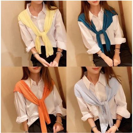 Fake collar cardigan kerah syal rajut sailor knit musim dingin shawl winter import korea jepang