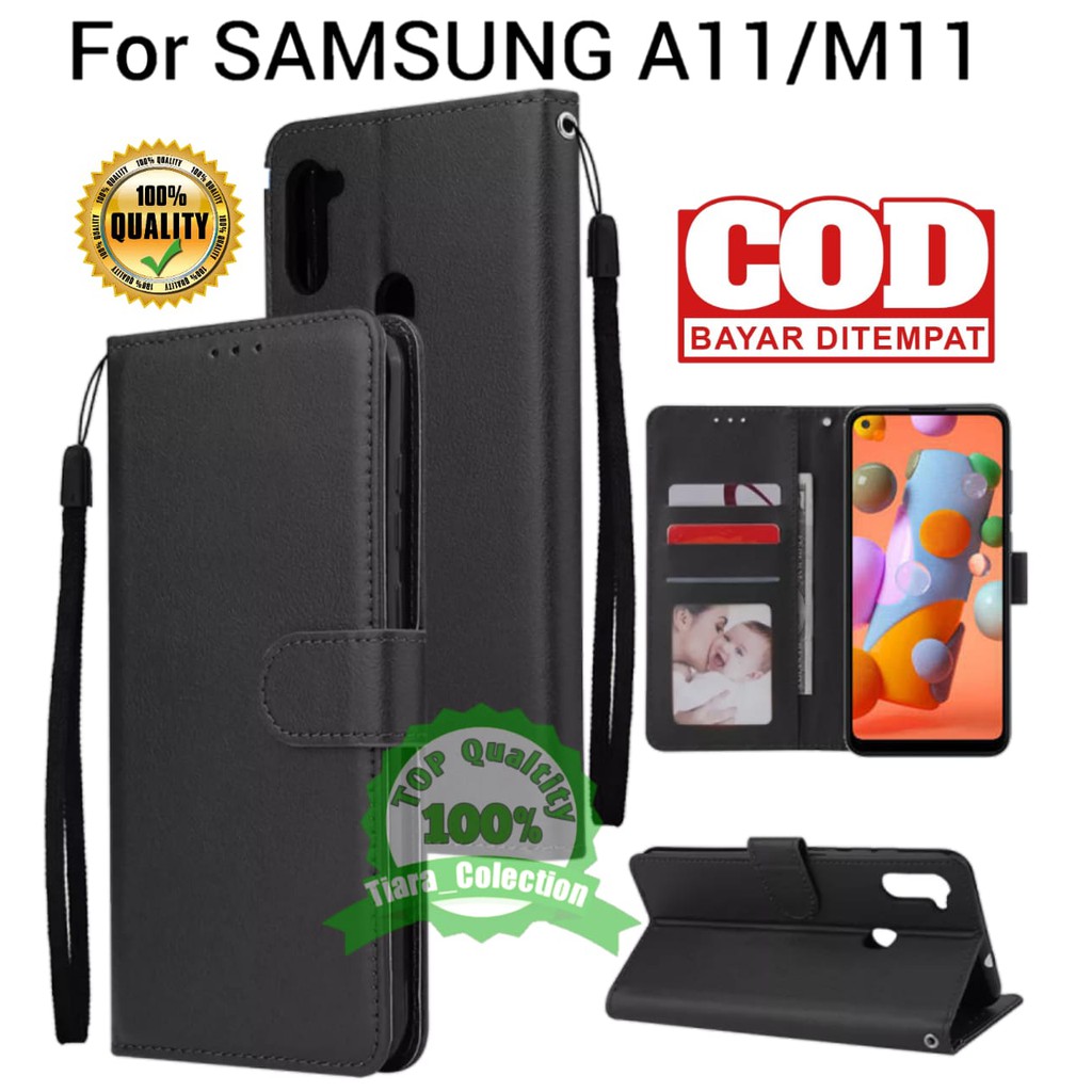 SAMSUNG A11 / M11 Leather Case Premium-Flip Wallet Case Kulit Untuk SAMSUNG A11 / M11 Casing Dompet-
