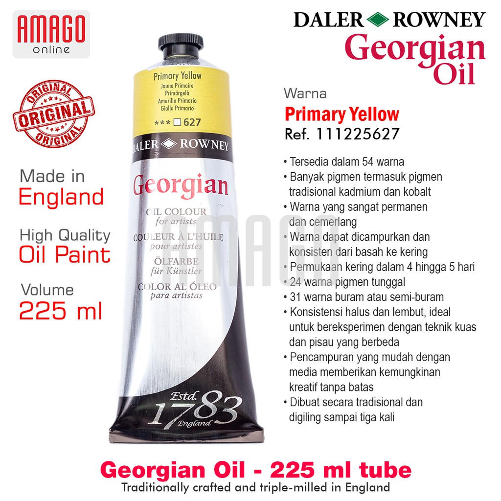 DALER-ROWNEY GEORGIAN OIL 225 ml - PRIMARY YELLOW - 111225627