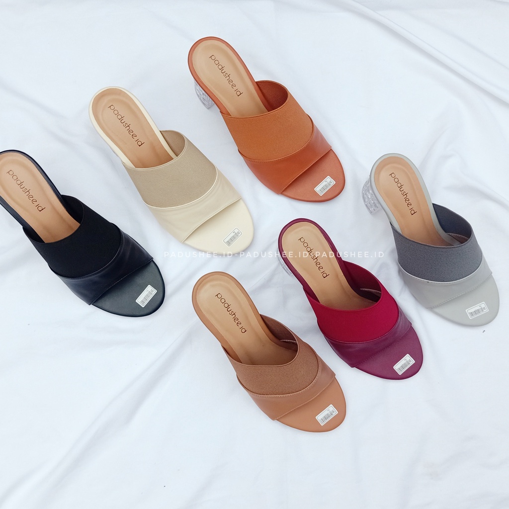 Padushee.id - sandal wanita || CASANDRA || heels kaca 5 cm