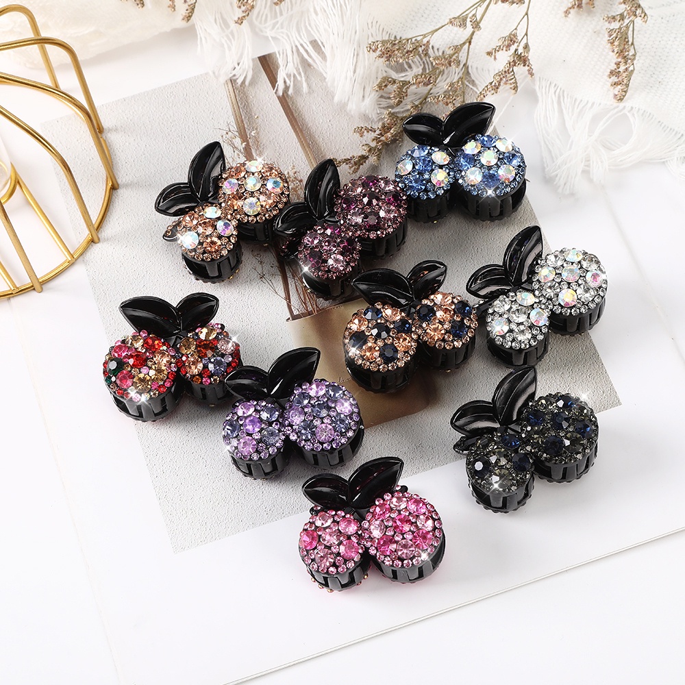 Rhinestone Cherry Small Hair Claw Diamond Hair Clip Fashion Hairpin Women Hair Accessories