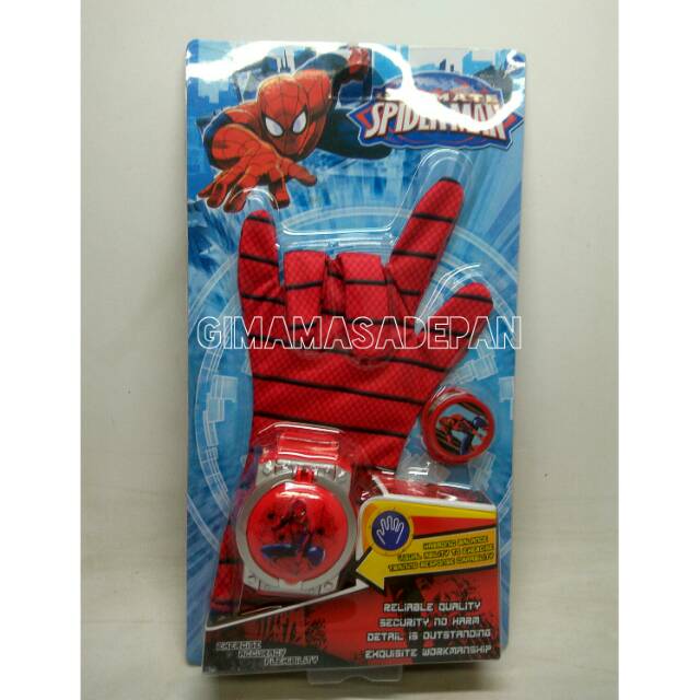 MAINAN SARUNG TANGAN SPIDERMAN + KOIN TEMBAK