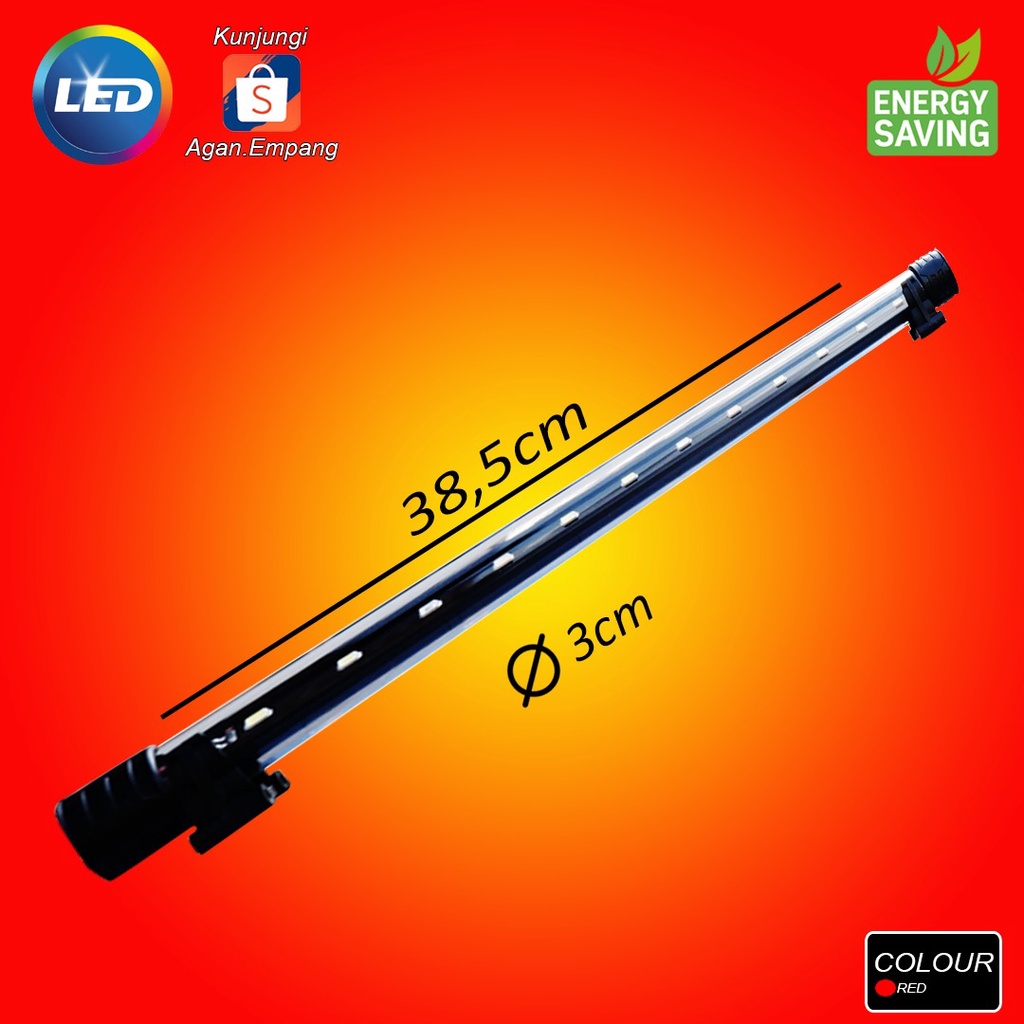LAMPU LED AQUARIUM 40CM WARNA MERAH MODEL CELUP / LAMPU AKUARIUM / LAMPU AQUASCAPE / LAMPU KOLAM / L