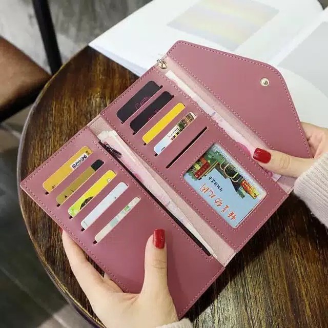 ASIN829 Dompet Lipat Wanita Kurus Impor Dompet Panjang Wanita Dompet Panjang Dompet Lipat 8802 Wanita Dompet Panjang Pakaian Fashion Wanita Murah