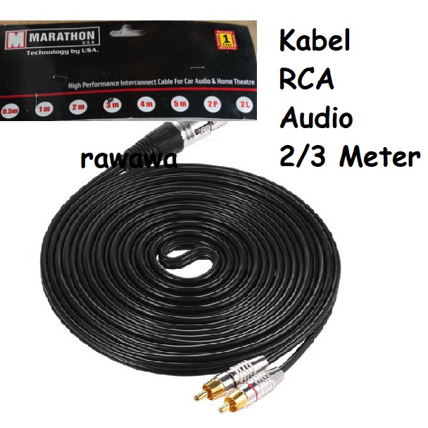 Kabel Audio Jack RCA TO RCA 3 M 2 M meter Audio Mobil High Quality