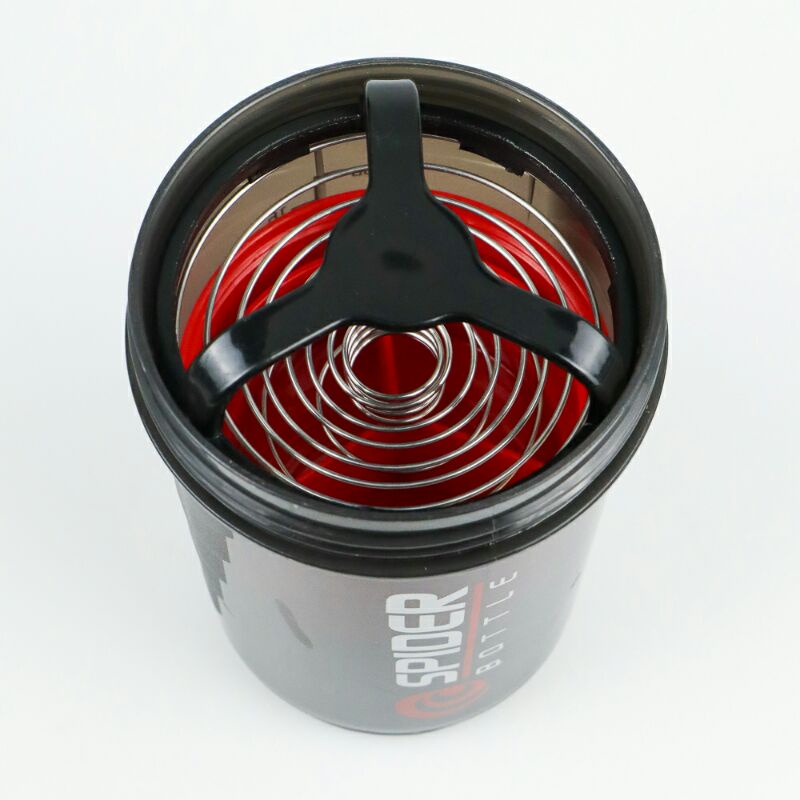 Botol Minum Whey Protein GYM Shaker Spider 3 Part 500ml spb01 Black Red