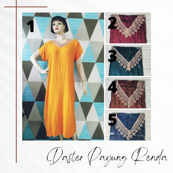 Daster Payung Renda Arab Polos Renda Kancing Kekinian Elegan