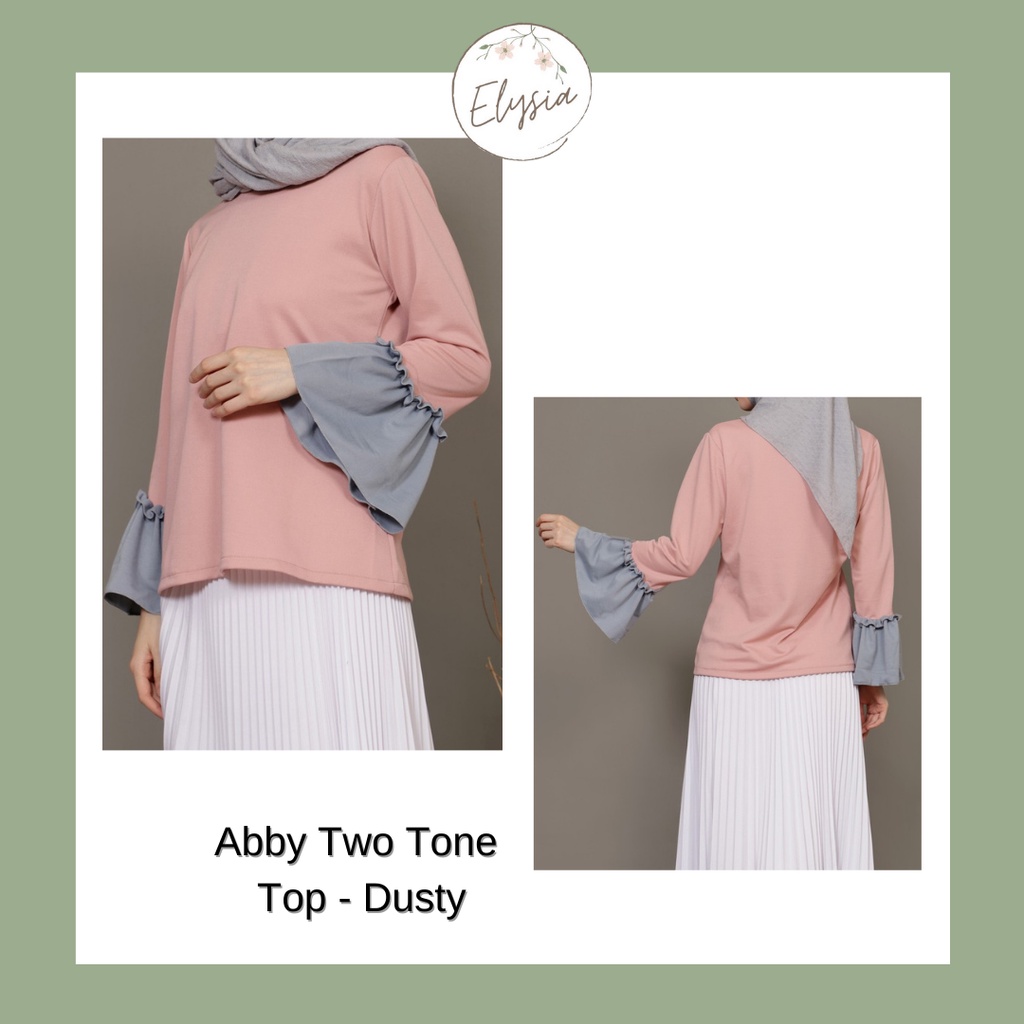 Abby Two Tone Top - Baju Wanita/ Blouse Murah Fashion Muslim