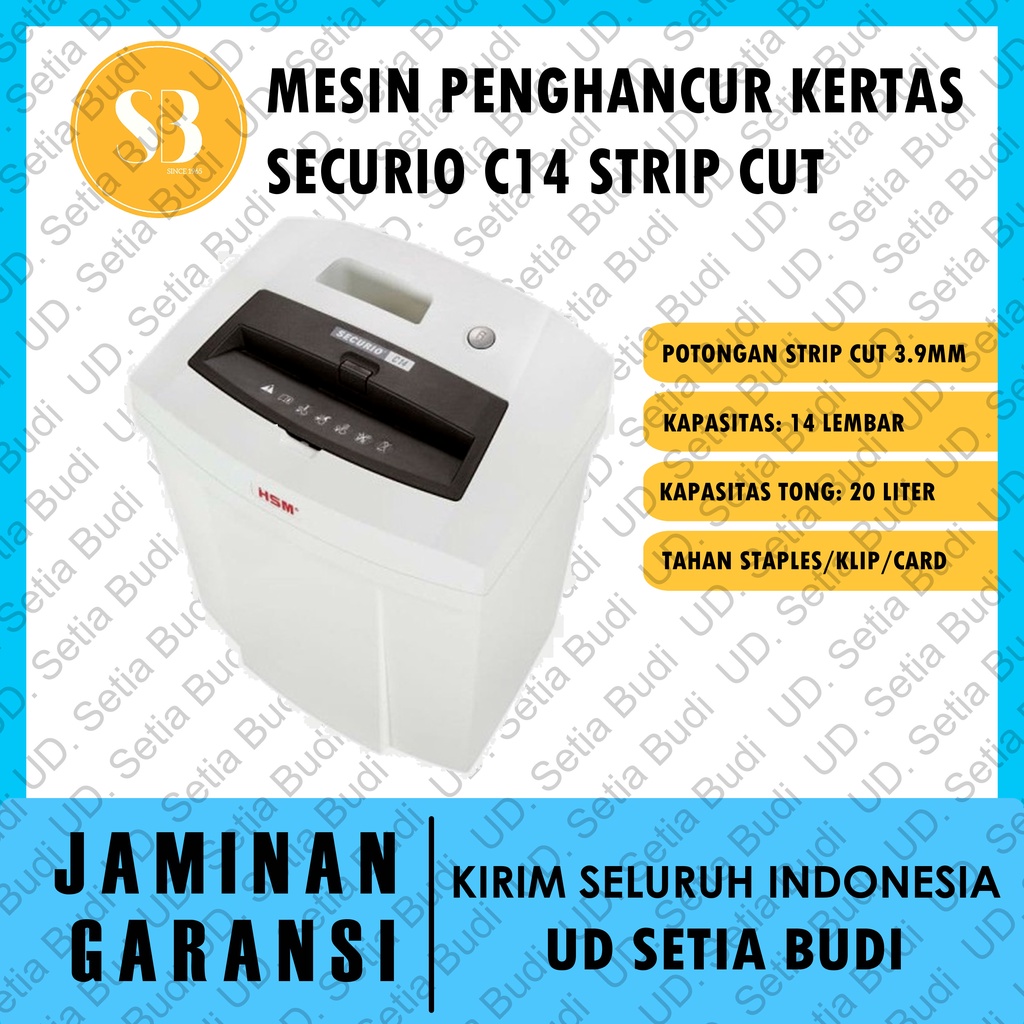 Mesin Penghancur Kertas Securio C14 Strip Cut 3.9 mm