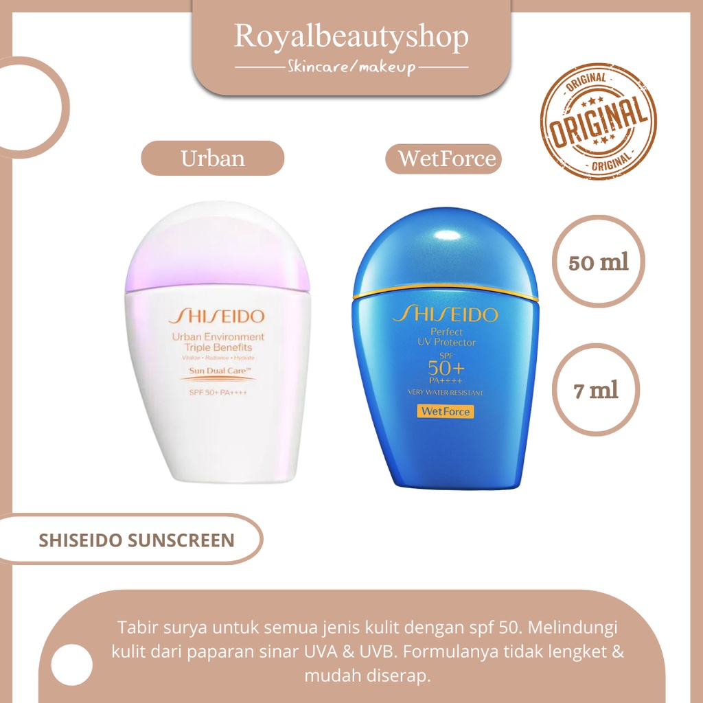 Sh*iseido Perfect UV Protector WetForce HydroFresh SPF 50+ PA++++ 50ml/7ml / shiseido environment triple beauty