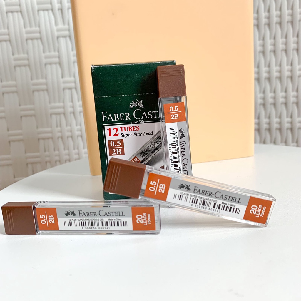 REFIL PENSIL 2B MERK FABER CASTELL 0.5 MM ISI ULANG PENSIL MEKANIK 2 B ALAT TULIS PERALATAN SEKOLAH LENGKAP