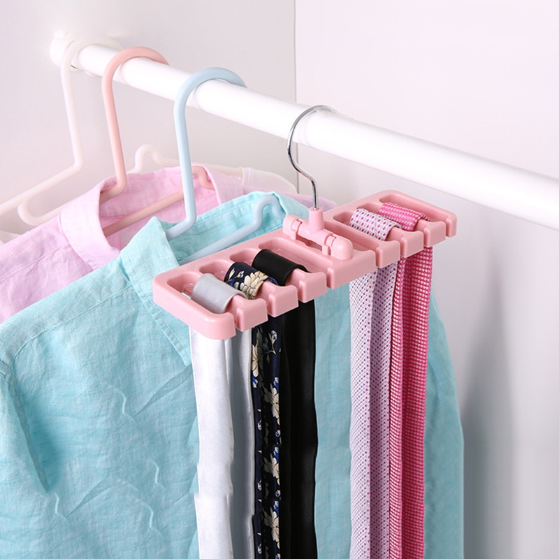 Rotatable Waist Belts Hanger Multipurpose Scarf Tie Hanger Space Saving Storage Rack Wardrobe Organizer Closet Storage Holder