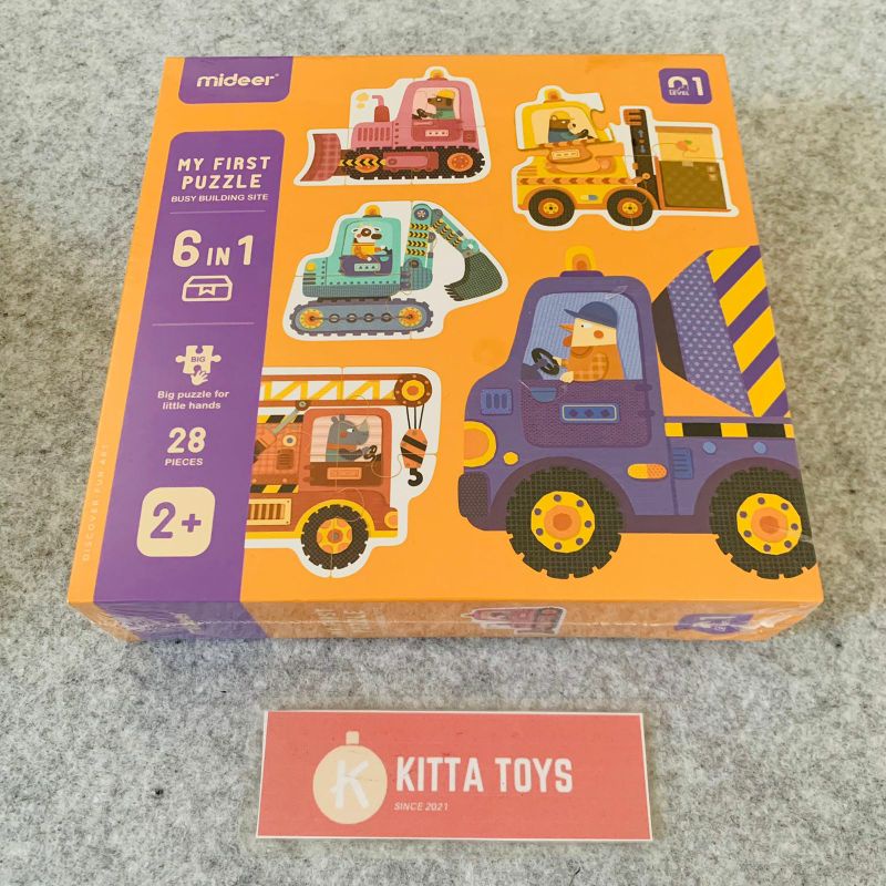 Mideer My First Puzzle Busy Building Site / Cars / Transportation Mainan Edukasi Edukatif Anak Jigsa