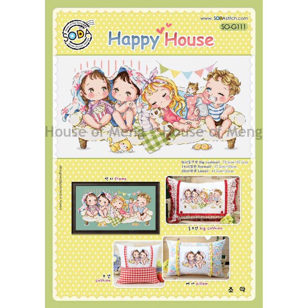 Pola Kristik Original Asli Soda Stitch SO-G111 Happy House