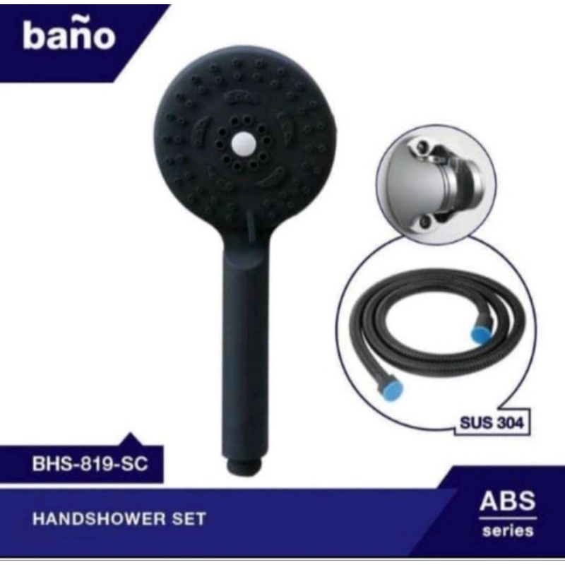 Hand shower set bano black / shower set bano hitam / shower mandi