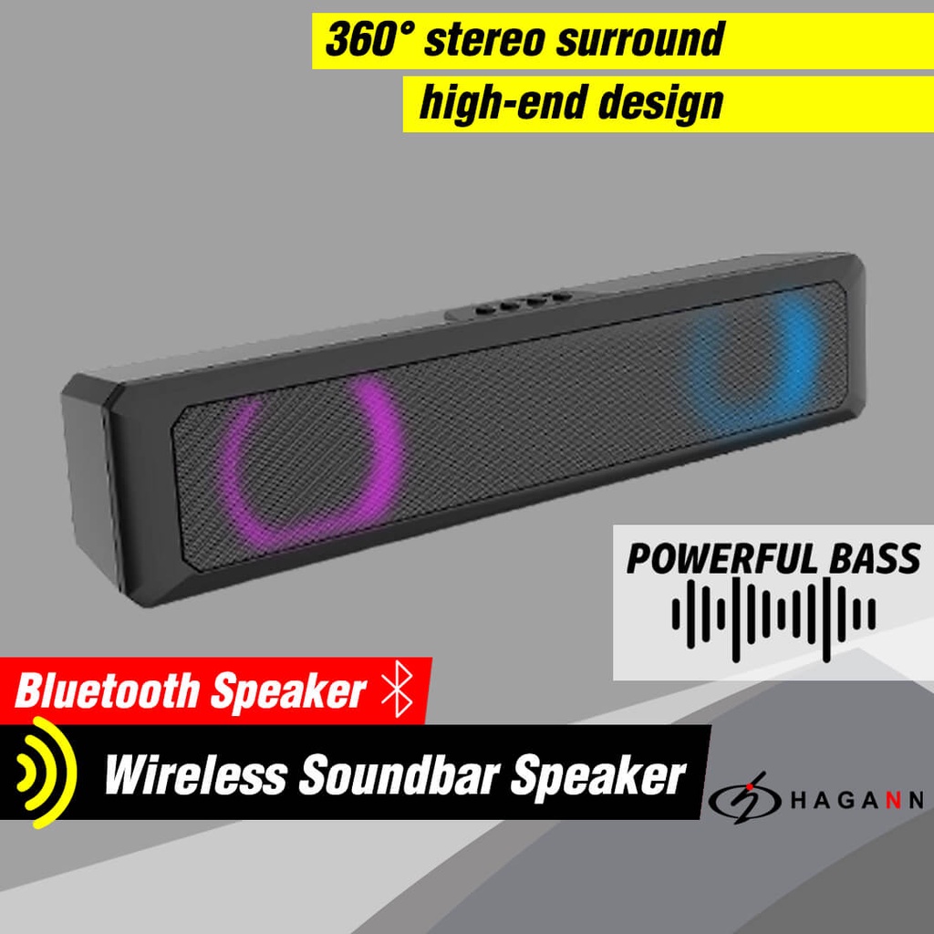 Speaker Bluetooth Portable Mini Soundbar Komputer PC Laptop Spiker Kecil Dengan Lampu LED SPE-B20