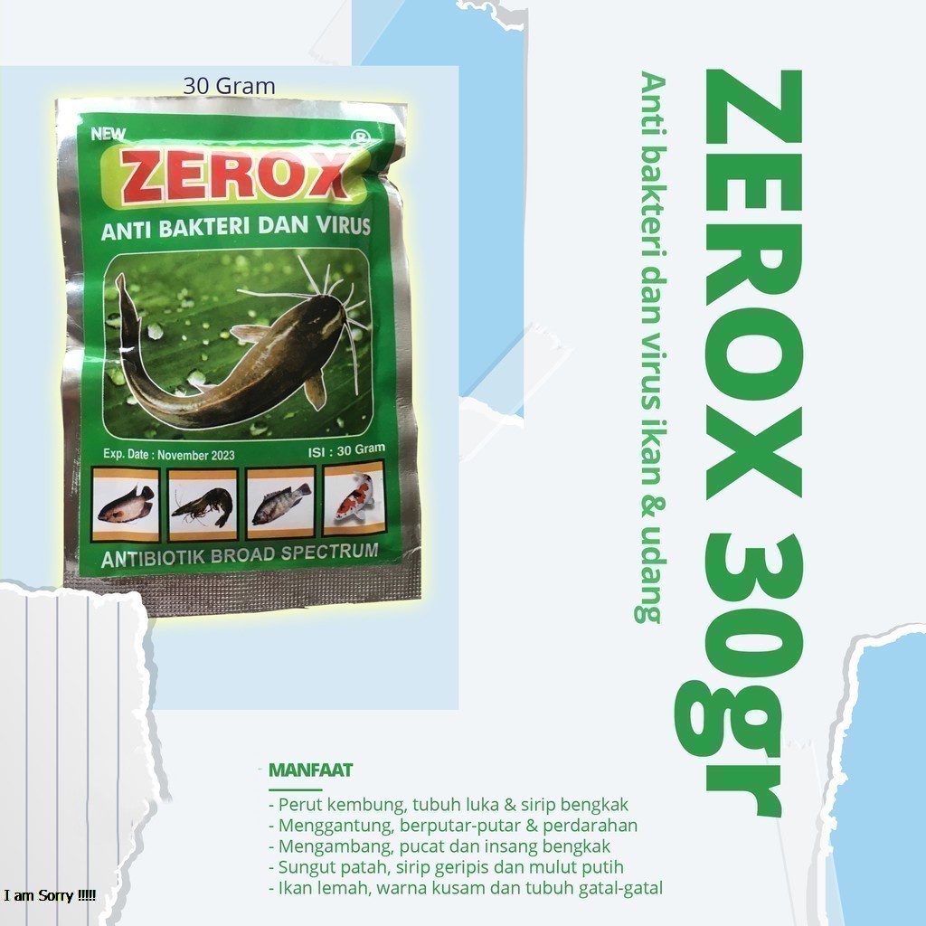 OBAT ANTI VIRUS &amp; BAKTERI IKAN - NEW ZEROX 30 GRAM - ANTIBIOTIC SEMBUHKAN SAKIT INFEKSI PADA IKAN FISH ANTIBIOTIK AMAN SEHAT - MURAH GARANSI KUALITAS ASLI ORIGINAL - PET ANIMAL VETERINARY TAMASINDO KESEHATAN VITAMIN HEWAN BINATANG PELIHARAAN MITRAPETLOVER