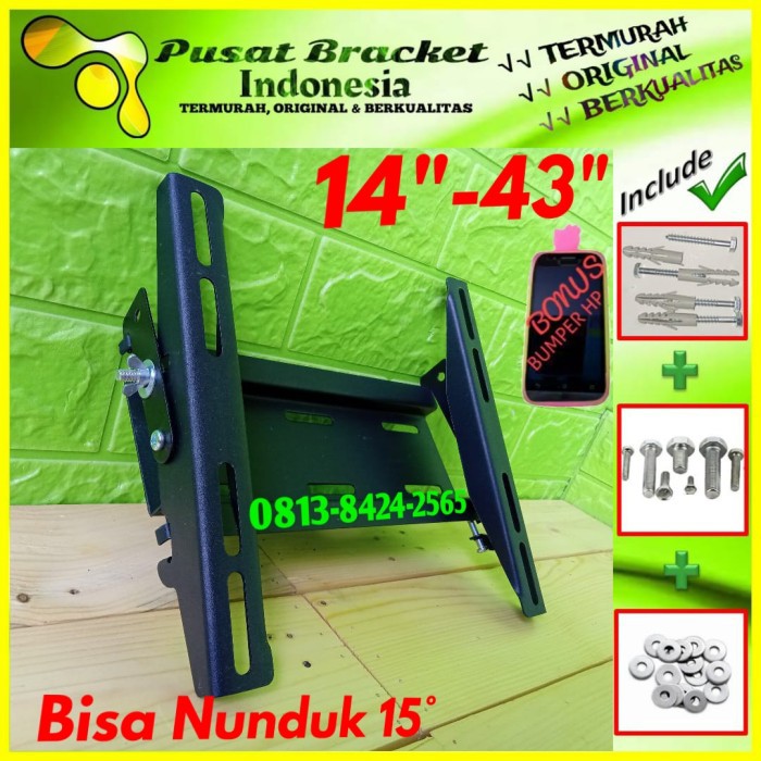 Bracket TV 14&quot; s/d 43&quot; Universal Bisa Nunduk | SUPER TEBAL | IZ.PN-001