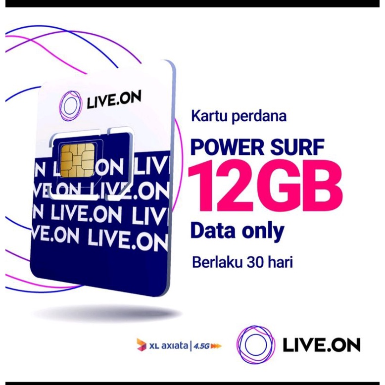 Kartu Perdana XL Live.On dengan paket Power Surf 12GB (hanya Internet)