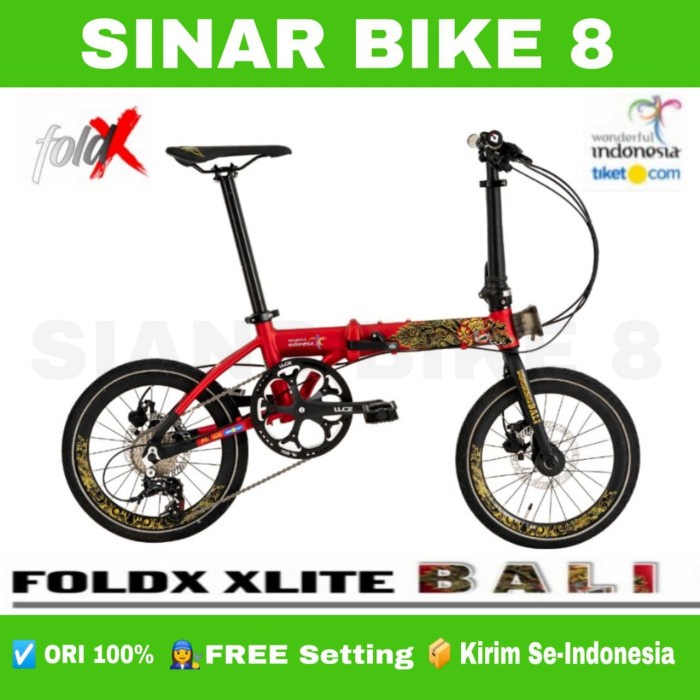 Sepeda Lipat Ukuran 16 Inch ELEMENT FOLDX XLITE 10 Speed Edisi BALI Folding Bike