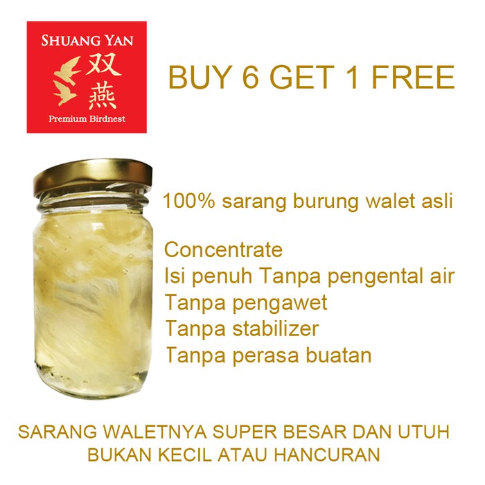 

[Buy 6 Get 1 FREE] Minuman Sarang Burung Walet 120ml - Sarang Walet Besar dan Utuh Bukan Butiran
