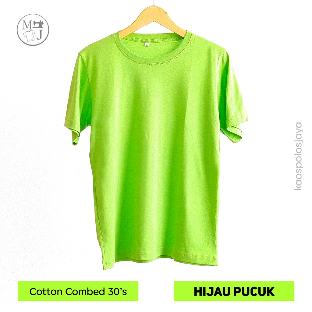 Kaos polos hijau pucuk /Kaos Polos 100% cotton combed 30s /  Kaos polos murah / Kaos polos premium