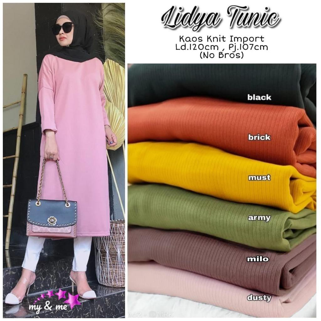 TUNIK / BAJU ATASAN MUSLIM WANITA REMAJA CEWEK TUNIC TRENDY KEKINIAN LIDYA TERBARU