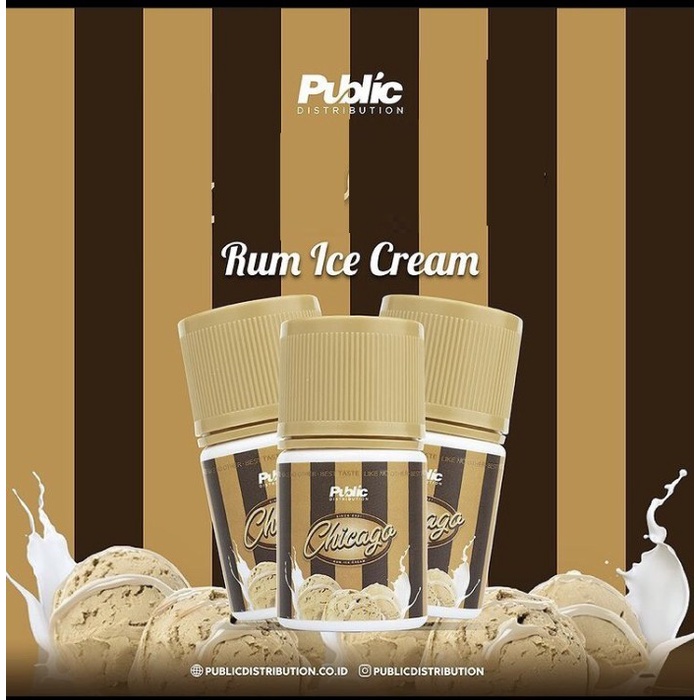 CHICAGO NEW FREEBASE LIQUID V2 RUM ICE CREAM 60ML - 100% AUTHENTIC