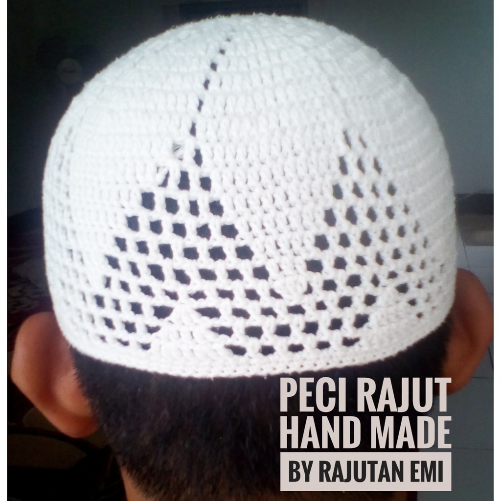 Peci Rajut Kopiah Peci Pria Songkok Rajut Nanas Polos Ukuran Dewasa - WARNA ACAK (1 pcs)