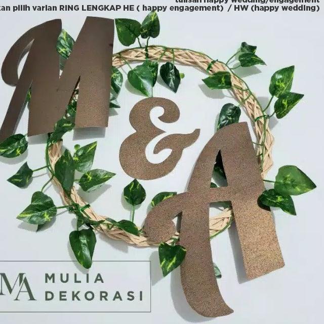 Ring Rotan Lingkaran Dekorasi Backdrop Lamaran Nikahan + Inisial Huruf - Ring Lengkap