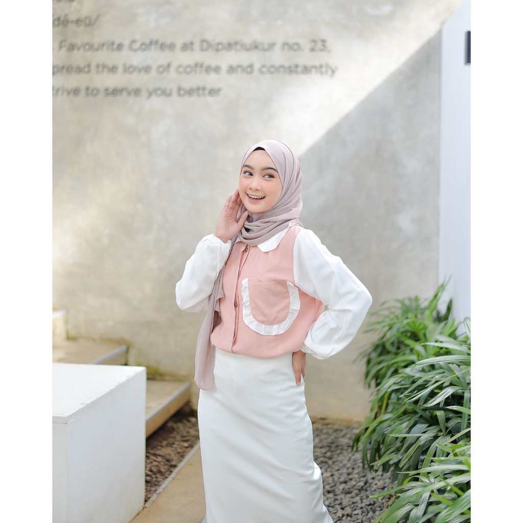 OUTFIT TERBARU- ZIFA BLOUSE/ ATASAN KOREAN STYLE/FASHION MUSLIM/ BANYAK SIZE M,L DAN XL