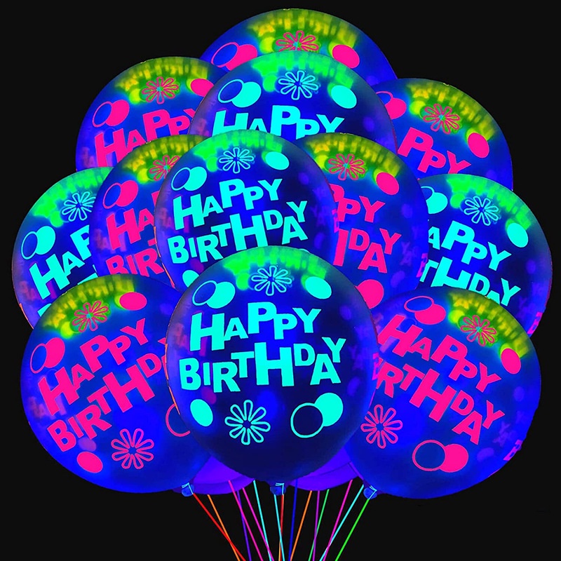 10 Pcs Balon Tiup Bahan Lateks Motif Print Ukuran 12 inch Untuk Dekorasi Pesta