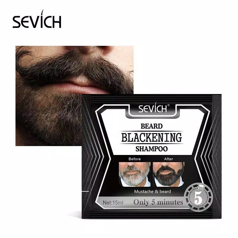 SEVICH Cat Pewarna Kumis Jenggot Sevich Beard Blackening Shampoo Permanent 15ml