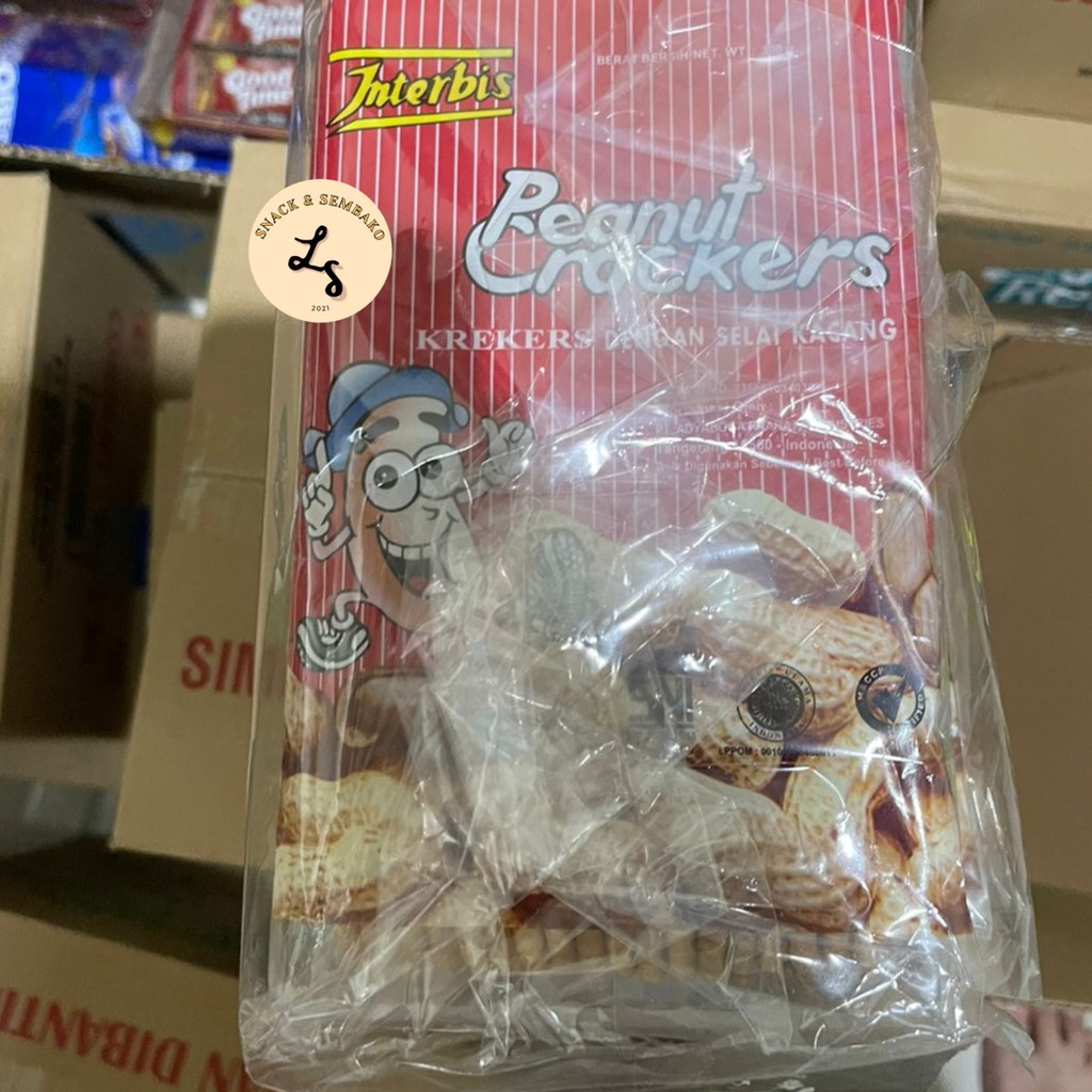 Queen66 Interbis Crackers Biskuit Coklat/Kacang Peanut - 268Gr