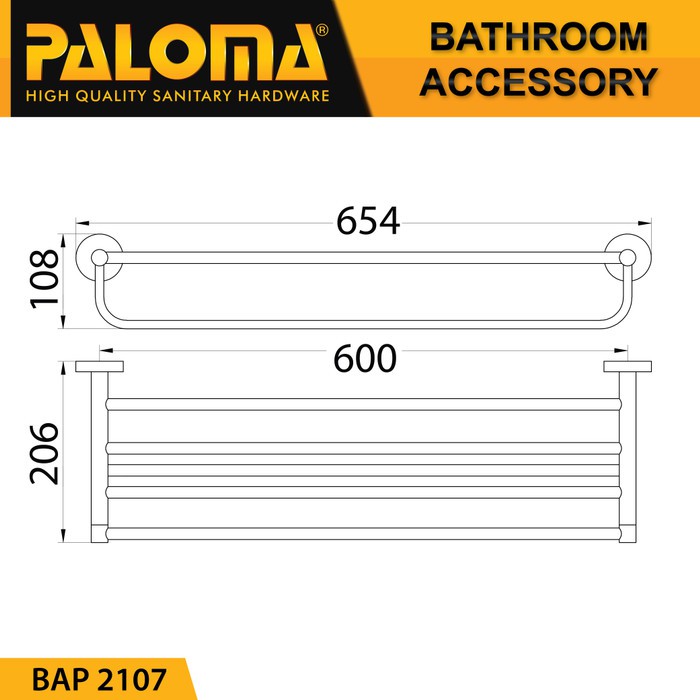 PALOMA BAP 2107 Rak Handuk Baju Gantungan Hanger Dinding Kamar Mandi